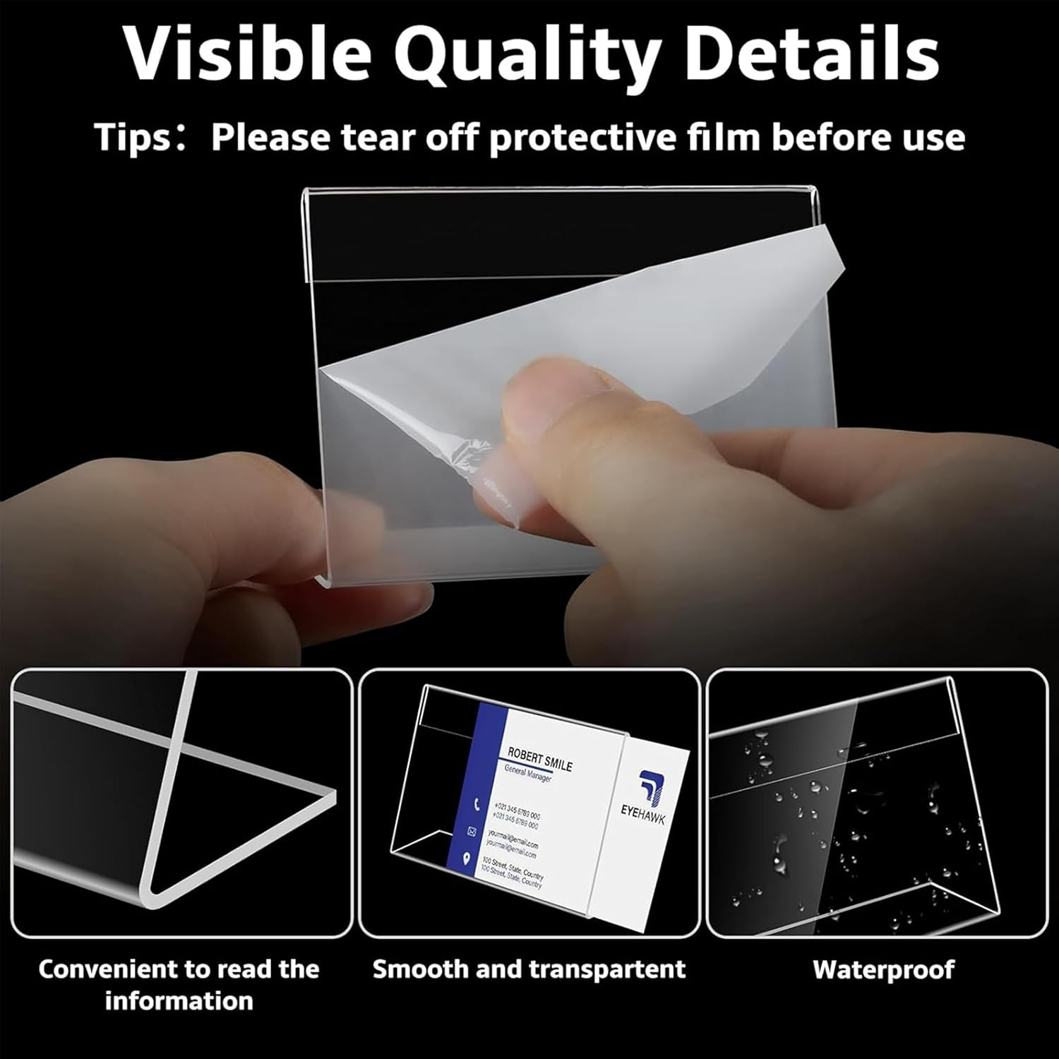 40Pcs Acrylic Sign Holder,6Cm X 4Cm Mini Sign Display Holder L Shape Sign Holders Price Name Card Price Card Tag Label Counter Top Stans image number 1