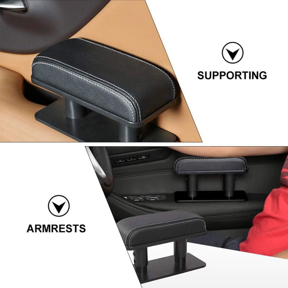 MUSONG Car Armrest Pad &ndash; Adjustable PU Leather Elbow Support Cushion for Central Console & Door, Universal Heightening Armrest Rest Pad for Cars, Trucks & Suvs, Anti-Fatigue Booster for Driver Comfort image number 5