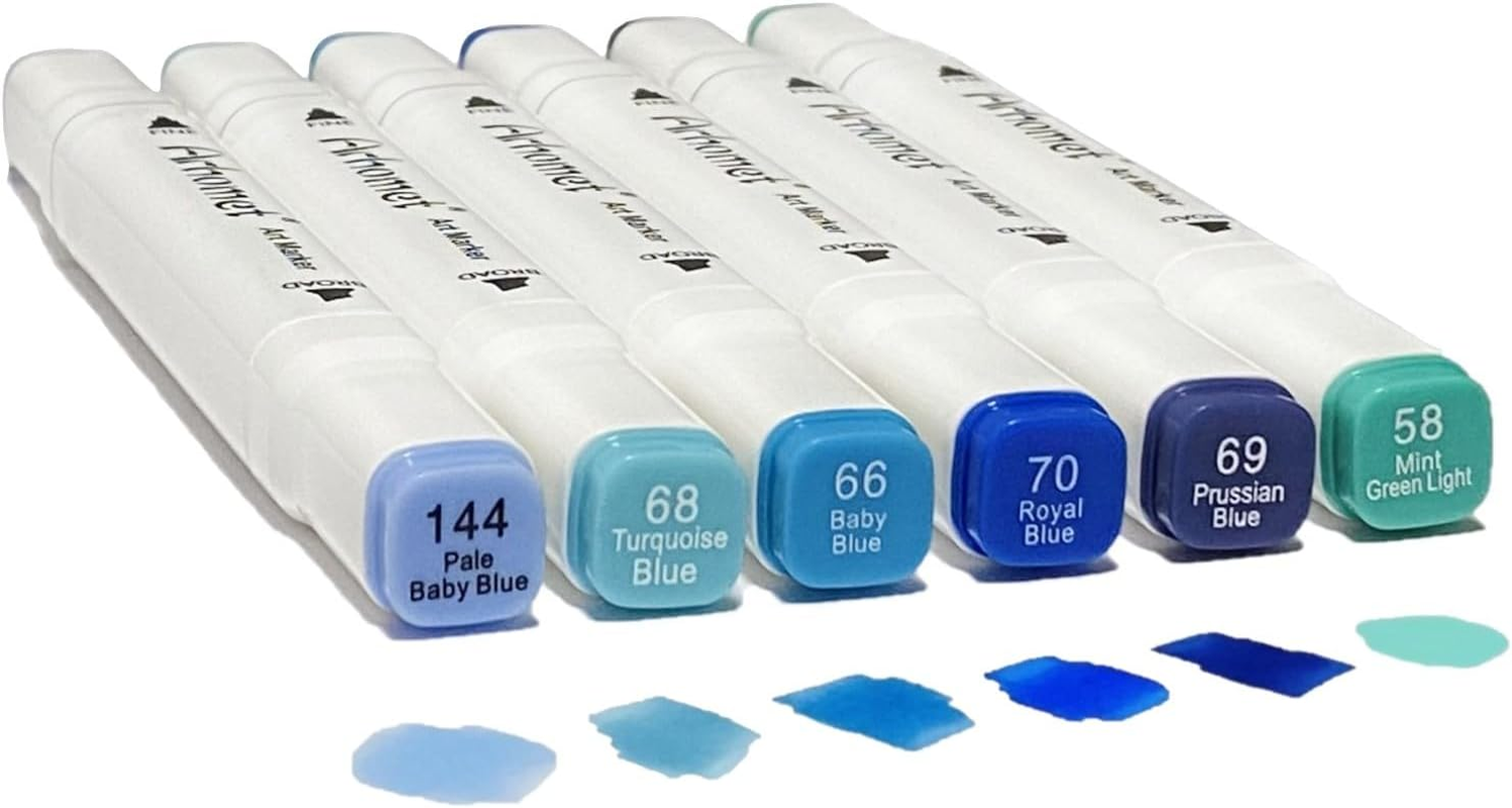 6Pcs Skin Tone Alcohol Markers,Dual Double Tips Art Markers Drawing Sketched for Adult Brginner(Skin Tone)