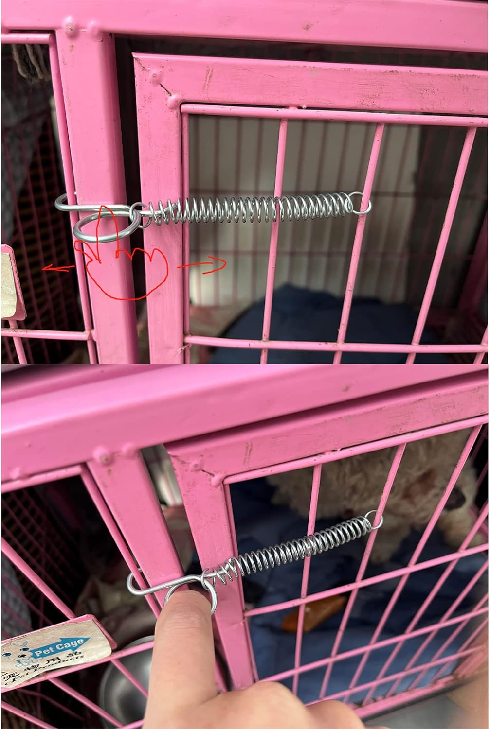 Cheerock 10Pcs Spring Latch Hook for Cat Bird Cage, Pet Cage Door Spring Latch Lock, Rabbit Cages Door Spring Latch Hook, Pet Cage Door Fixing Compatible with Large Bird Parrot Cat image number 1