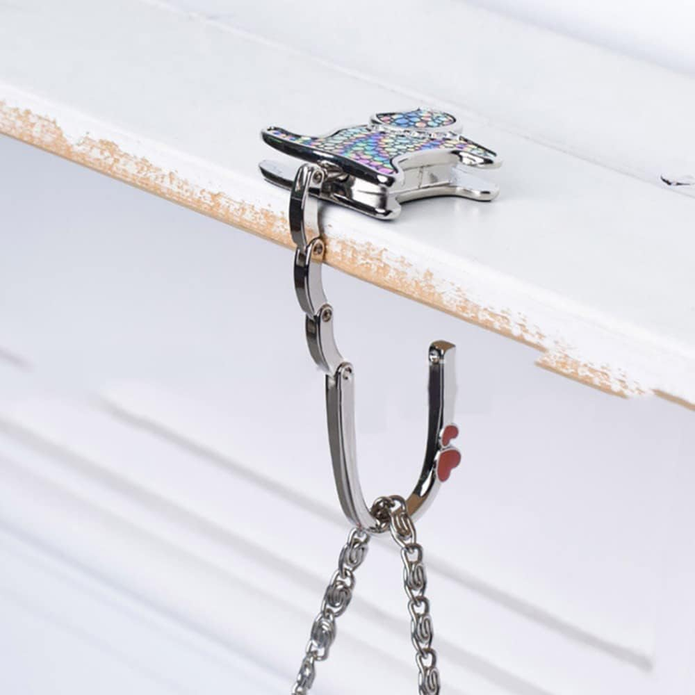 Handbag Hook, Foldable Cute Cat Pattern Portable Table Hook Handbag Hanger for Hanging Purse, Bag, Women Girls Gifts (Type 16) image number 2