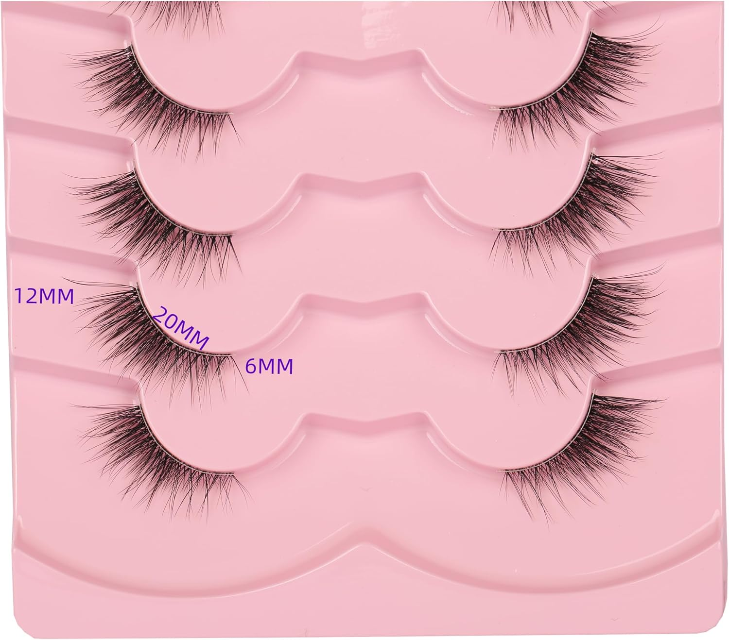 Gmagictobo Natural Half Lashes Cat Eye Look False Eyelashes Clear Band Fake Eyelashes 7 Pairs image number 5