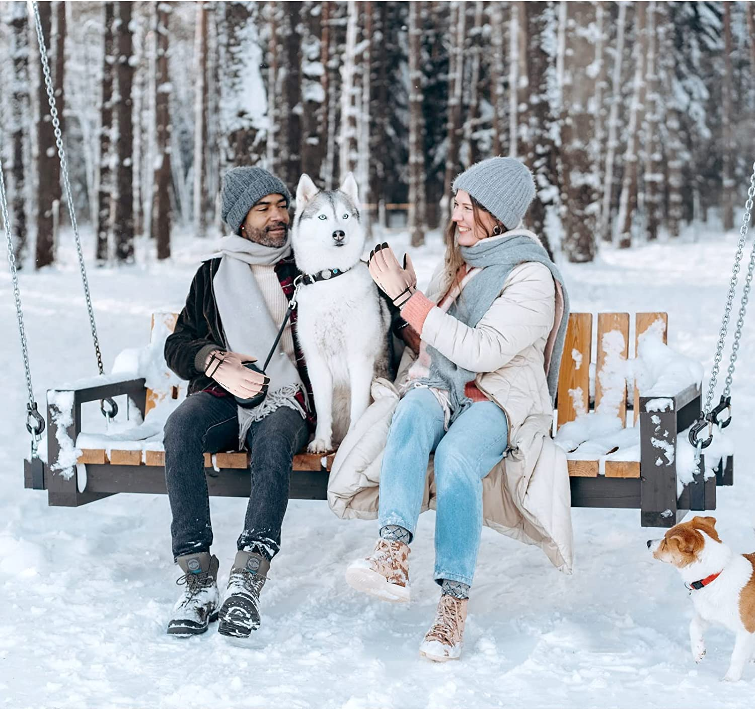 Andiker Women Winter Ski Gloves, Waterproof Touchscreen Anti-Slip Snowboard Gloves for Skiing Running and Cycling image number 3