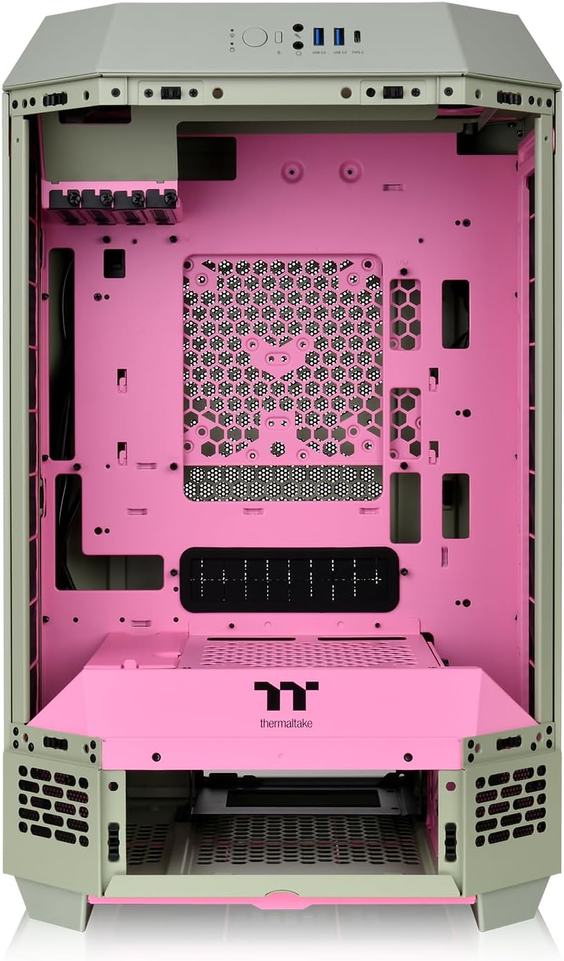 Thermaltake the Tower 300 Tempered Glass Micro Tower Case Matcha Plum Edition, CA-1Y4-00SJWN-00 image number 2