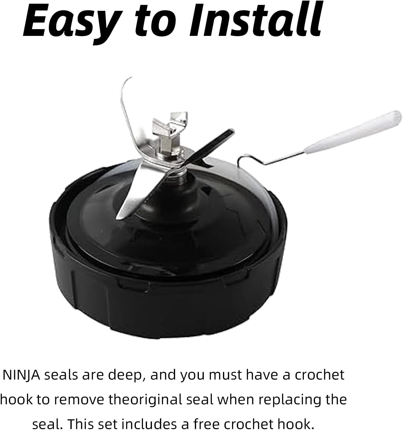 Luojinluoda 3Pcs Gasket Seal Rings for Nutri Ninja - Replacement Compatible Seal Ring for Auto IQ/PRO - Premium Gasket Ring Set Perfect Fit for Ninja Blender Cups, Includes Bonus Dental Tool as Hook image number 3