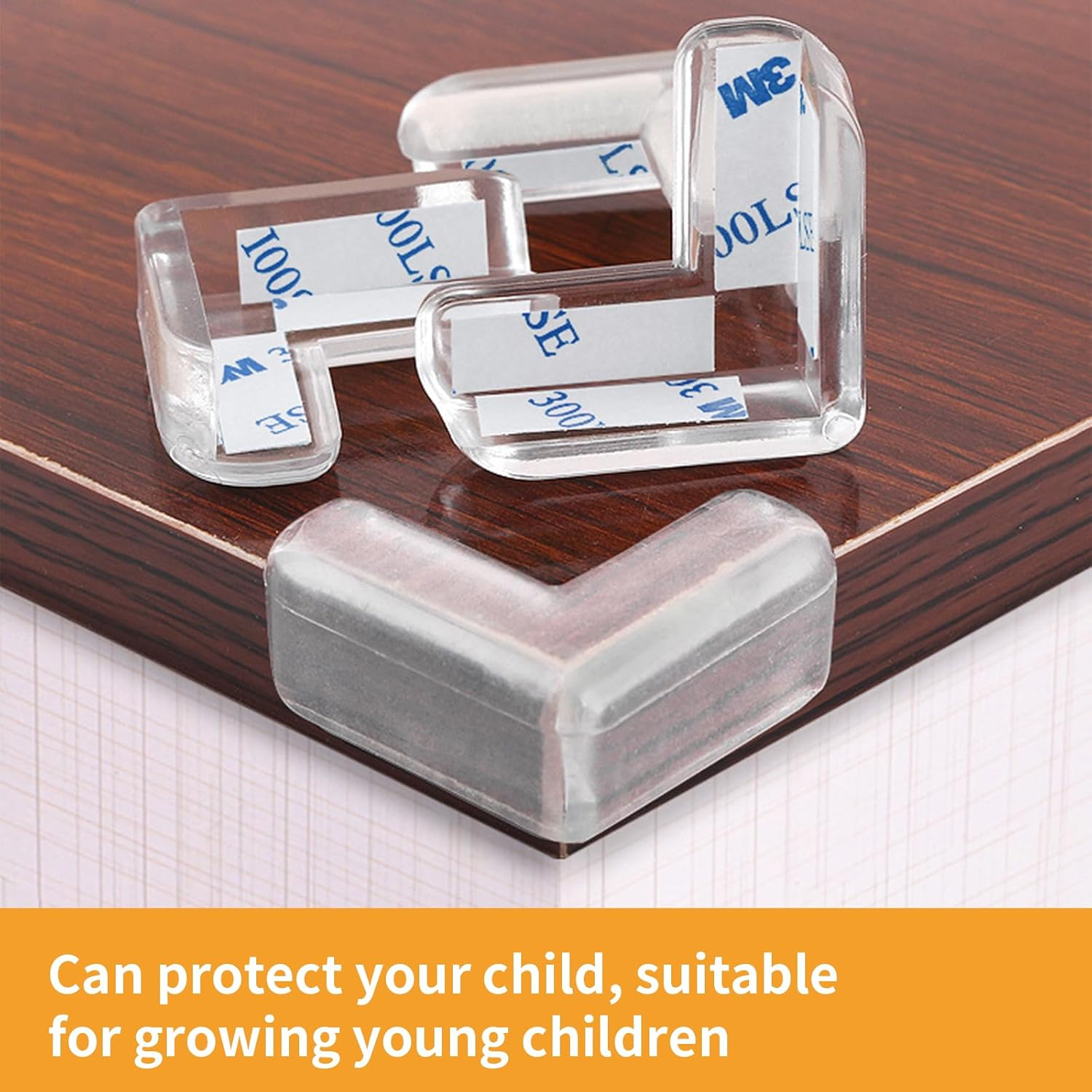 16PCS Clear Corner Protector, L Shaped Silicone Rubber Corner Guards for Furniture, Bed, Dressers and Cabinets, Table Protectors and Edge Bumpers, Waterproof Smooth Surface image number 5
