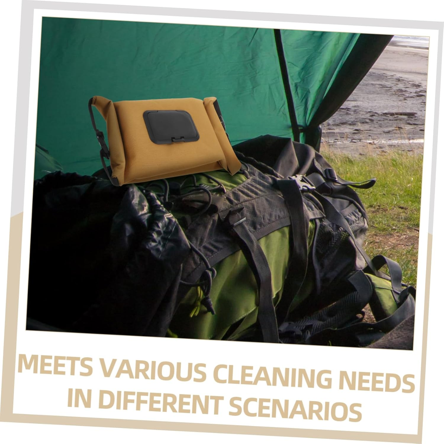 Portable Wipes Dispenser Travel Wipe Case Reusable Wet Tissue Holder for Car Camping Hiking Refillable Container image number 4