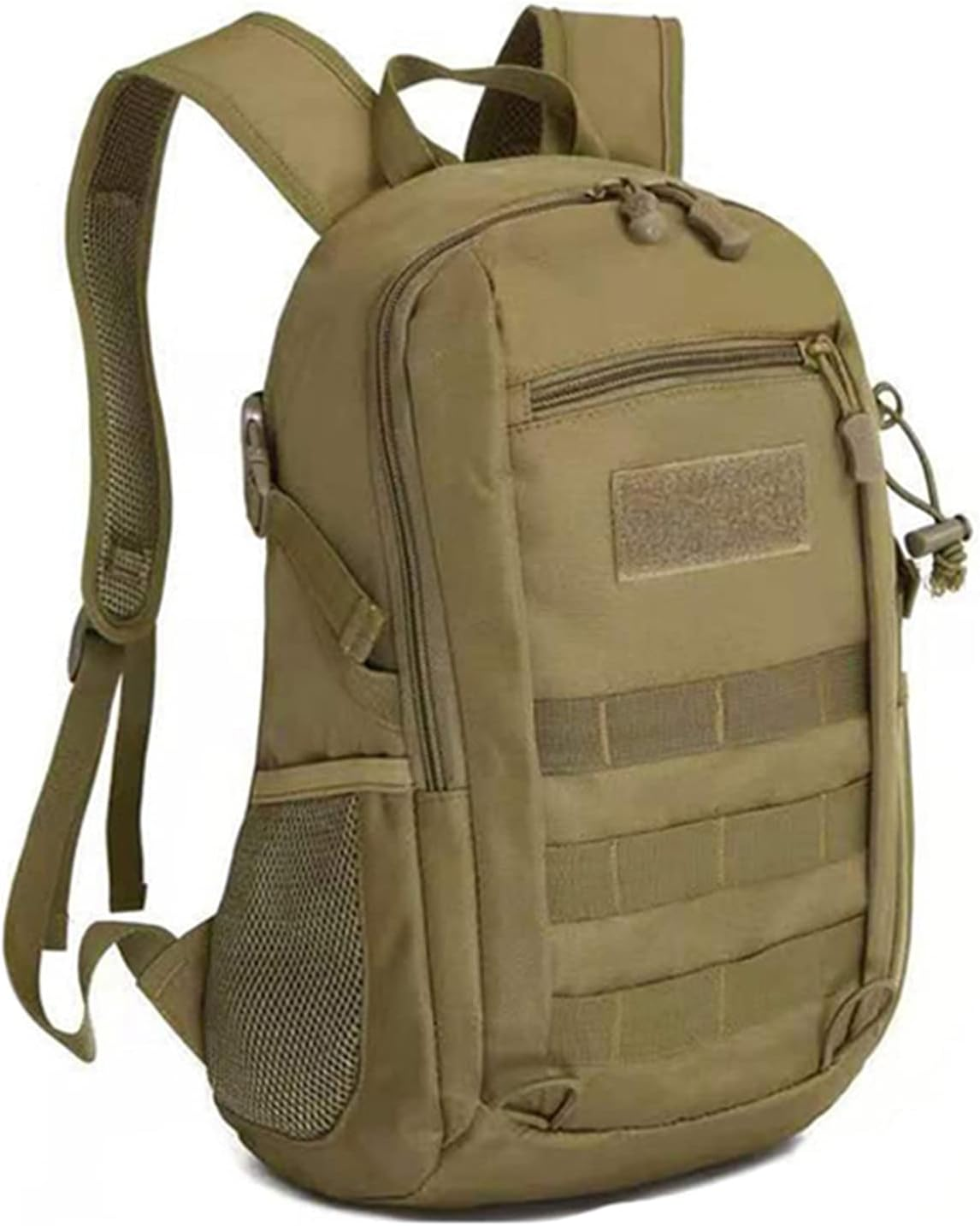 Military Tactical Daypack Molle Rucksack Student School Rucksack Men,15L Waterproof Small Backpack Sport Travel Backpacks Camping Fishing Hunting Bags,Khaki