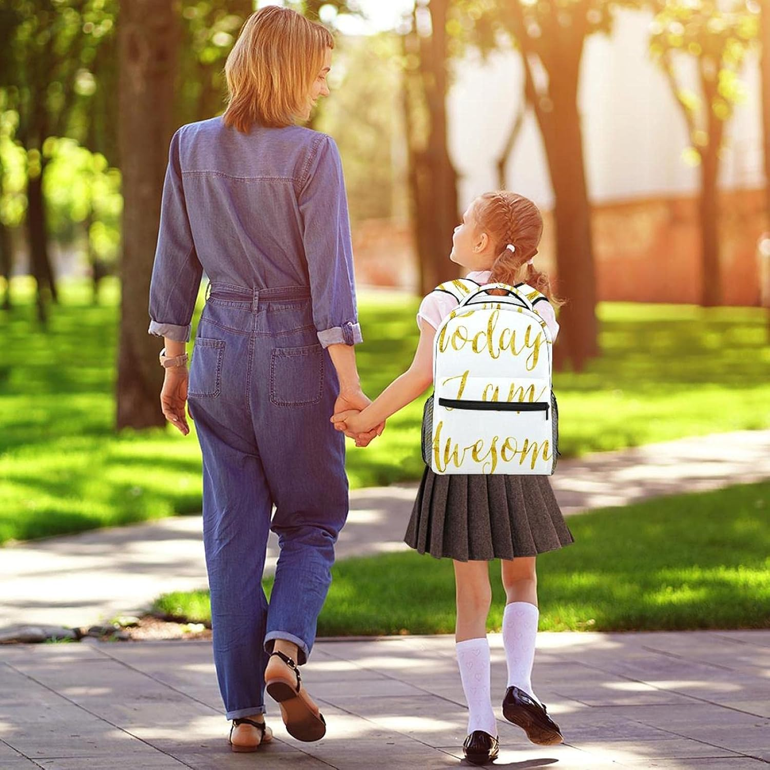 Today I Am Awesome Quote Backpack Students Shoulder Bags Travel Bag College School Tote Backpacks image number 3