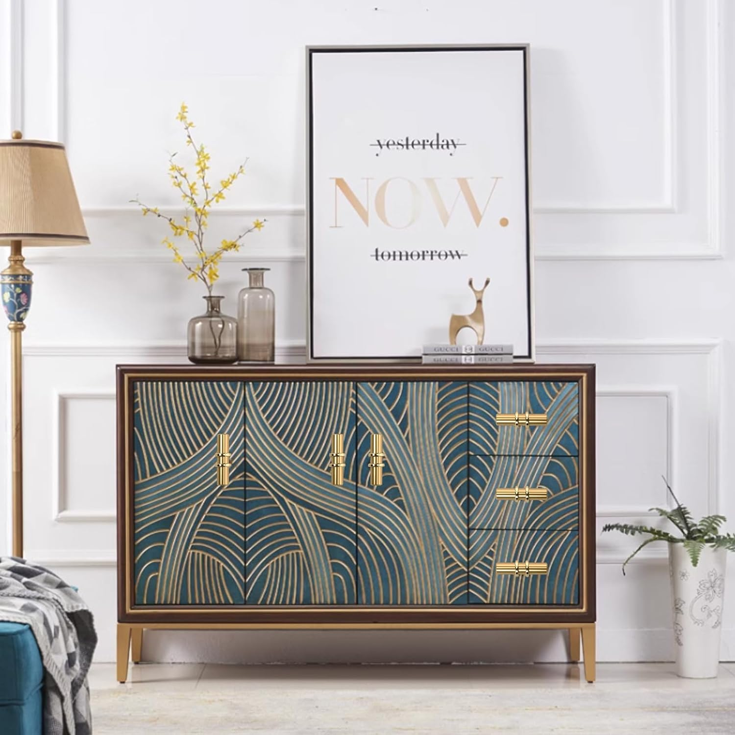 Ymaiss 12 Packs Cabinet Knobs T Bar Kitchen Dresser Knobs Drawer Pull Handles Single Hole Knobs Hardware for Drawer Dresser Cupboard Wardrobe (Gold) image number 4