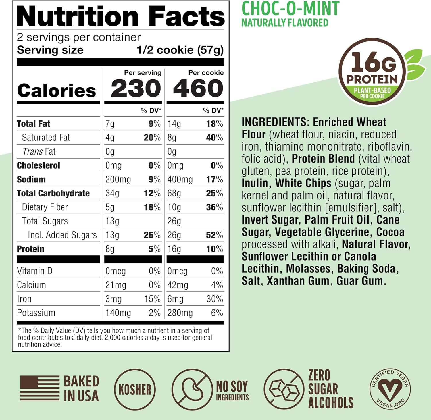 Lenny & Larry'S Choc-O-Mint Complete Cookie 12 Bars, 1.356 Kilograms