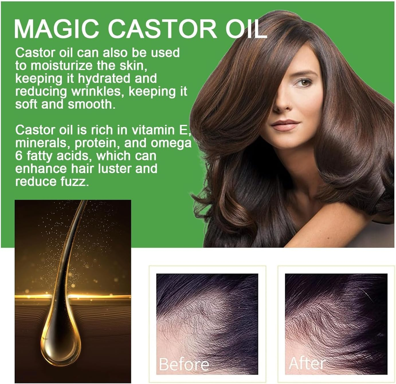 Jamaican Black Castor Oil, 100% Pure & Organic, Cold Pressed in Glass Bottles for Hair, Eyelashes, Eyebrow, Skin Growth, Hydration, Nourishment, Regeneration, Massage Essential Oil, 2 Fl Oz, image number 5