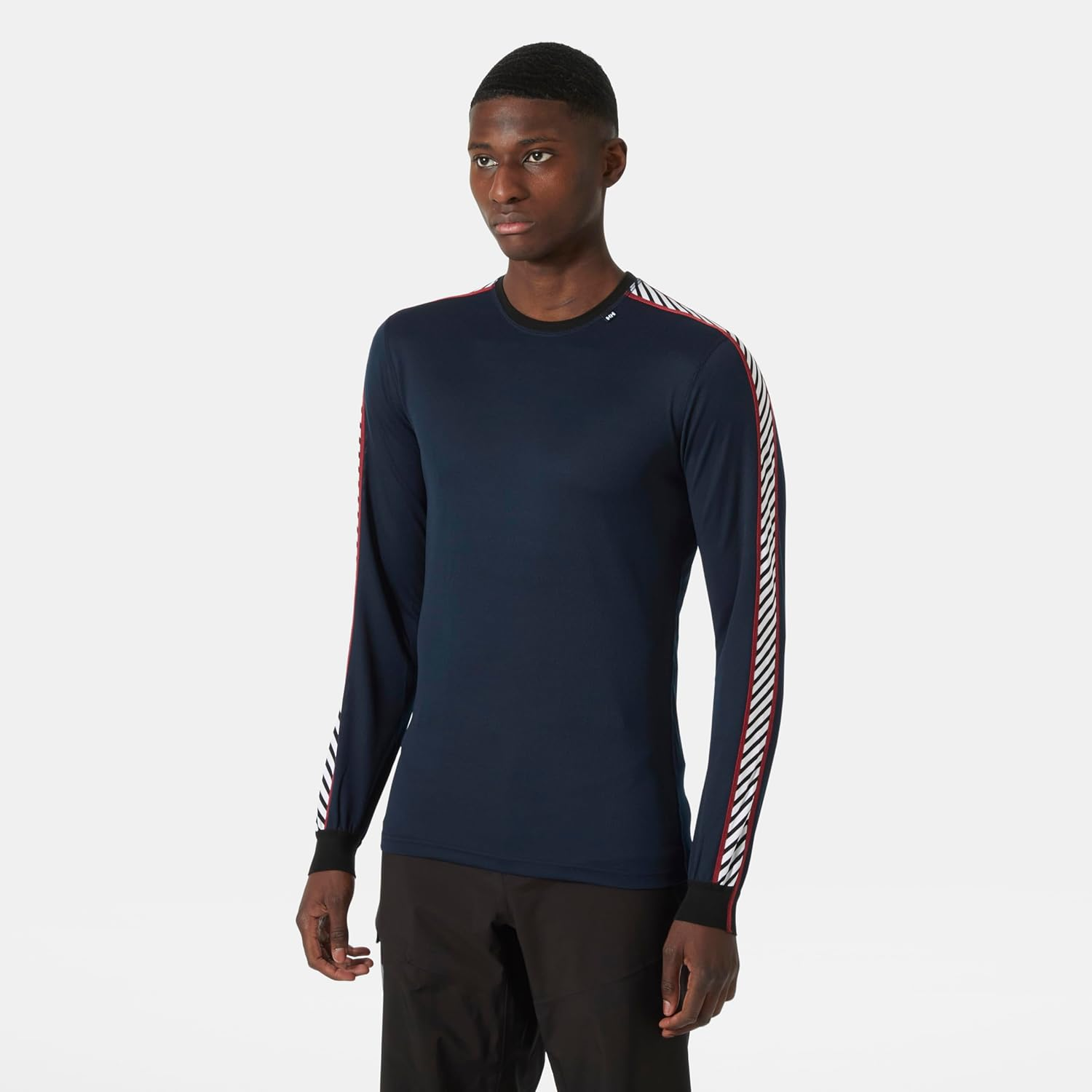 Helly-Hansen Men'S LIFA Stripe Crew Lightweight Breathable Moisture Wicking Thermal Baselayer, 998 Black - Medium image number 2