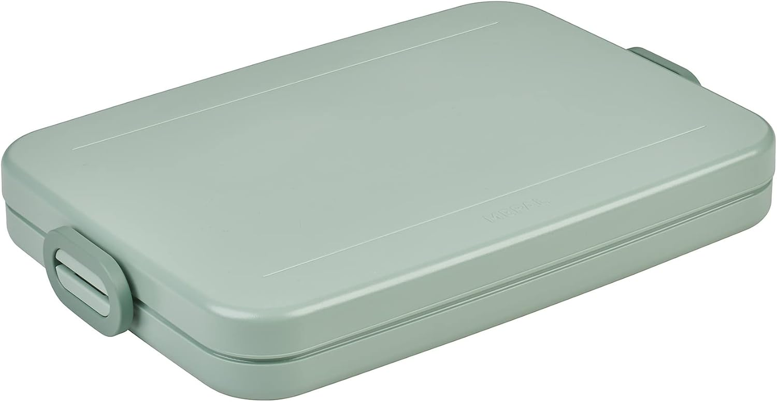 Mepal Flat Lunch Box - for 2 Sandwiches or 4 Bread Slices - Adults - Nordic Sage