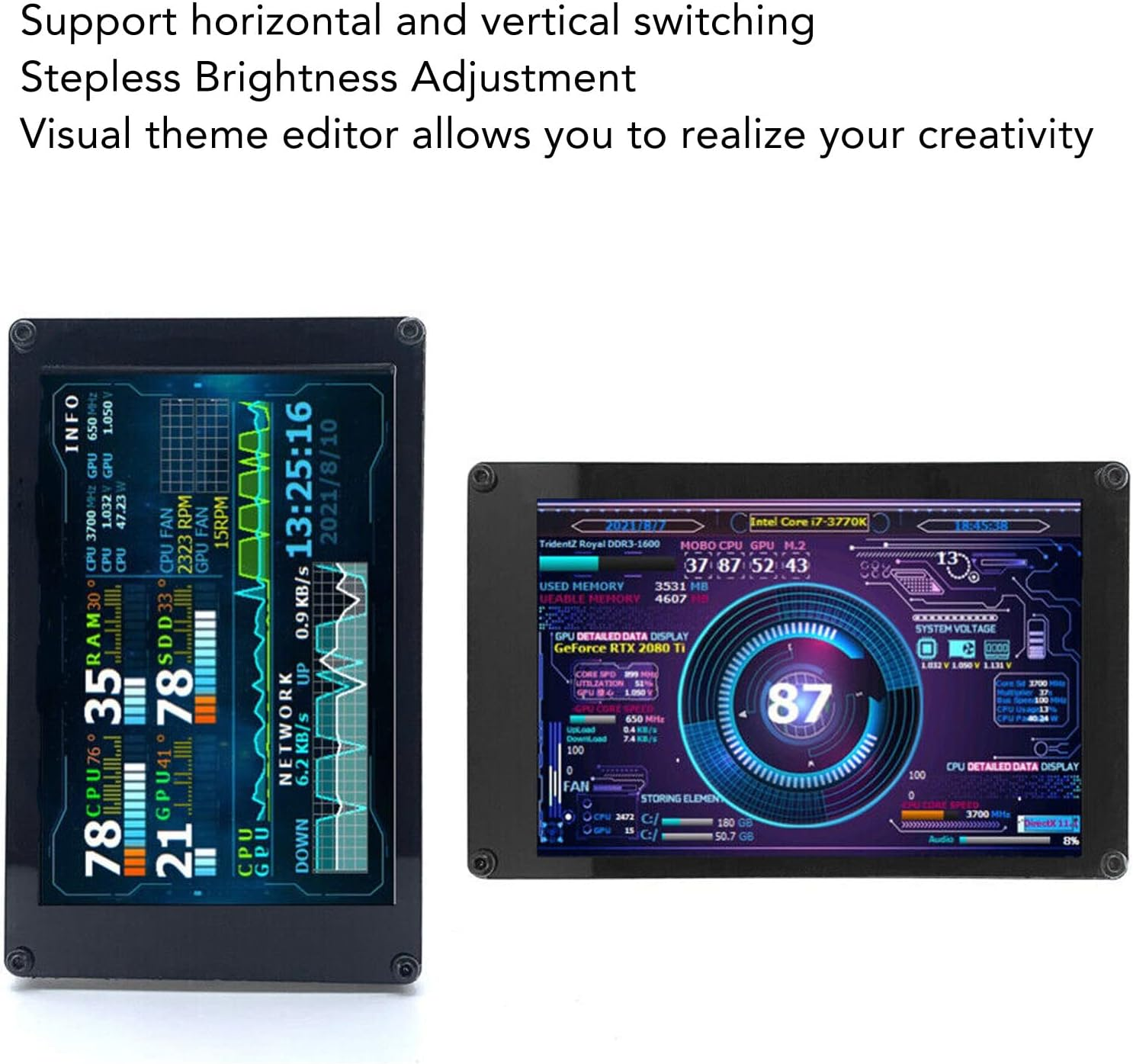 3.5 Inch Computer Temp Monitor, PC Temperature Display Computer Sensor Panel, PC CPU Data Monitor for PC CPU RAM Data image number 5