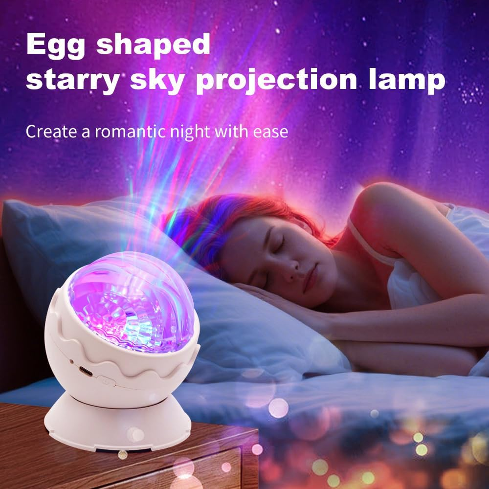 Whole Room Coverage Area Northern Lights Projector Galaxy Aurora 8 Effects Combinations with Night Light Egg Cover for Bedroom Light Sleep image number 6