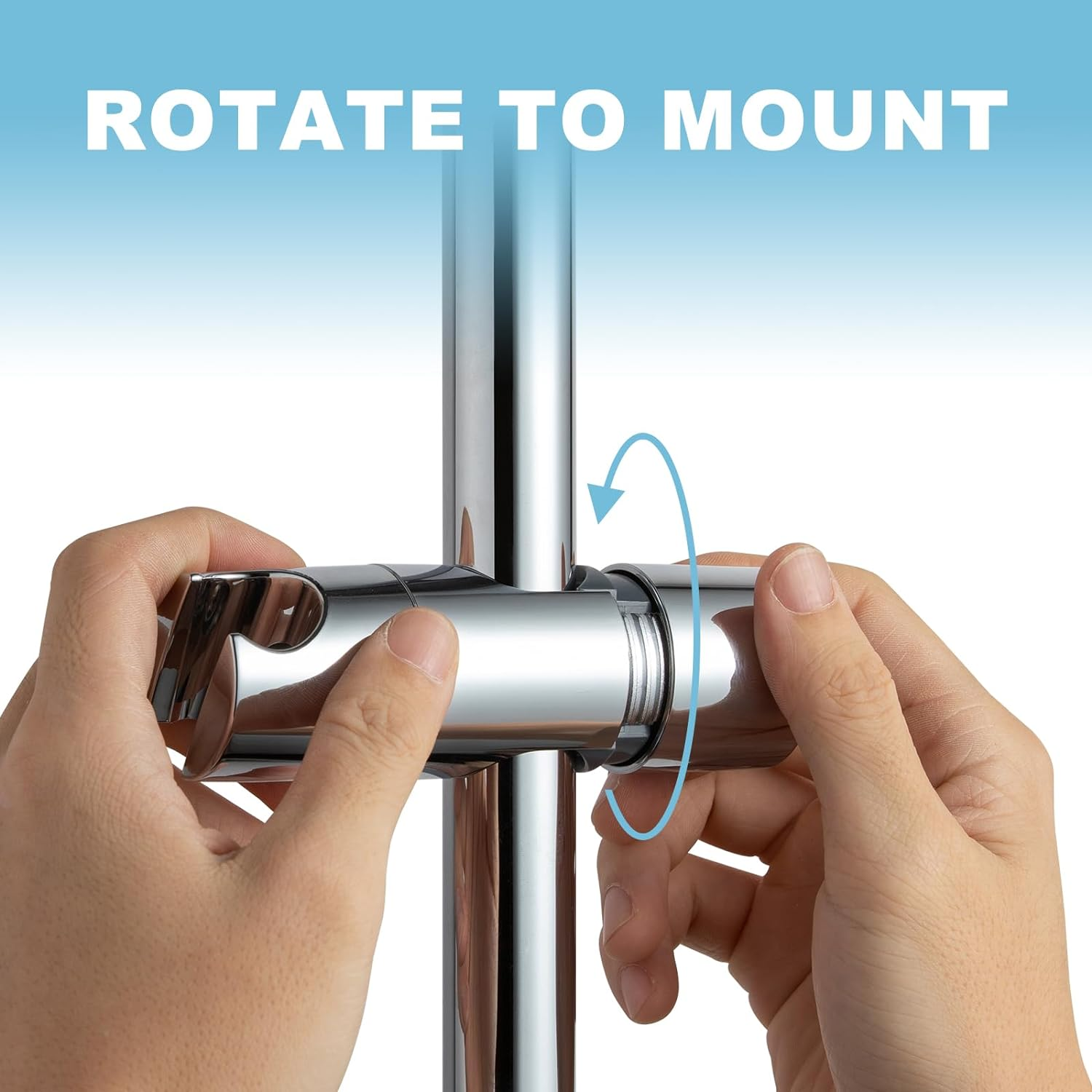 Adjustable Shower Head Holder for Slide Bar,18-25Mm(0.71-1.00 In) O.D Hand Shower Holder Bracket,Detachable Slider Clamp Bathroom Replacement, 360 Degree Rotation Sprayer Holder,Chrome Plated image number 2