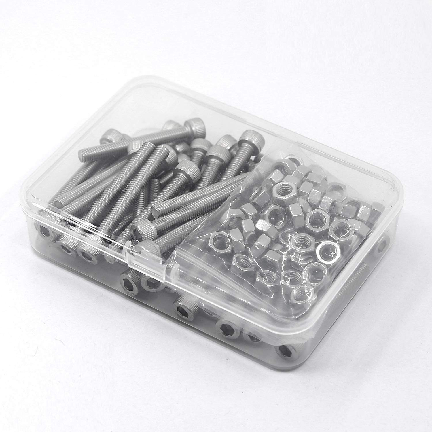 (40 Sets) M5 X 30Mm Bolts and Nuts Kit Socket Head Cap Screws AISI 304 Stainless Steel (18-8),Full Thread, Bright Finish image number 5