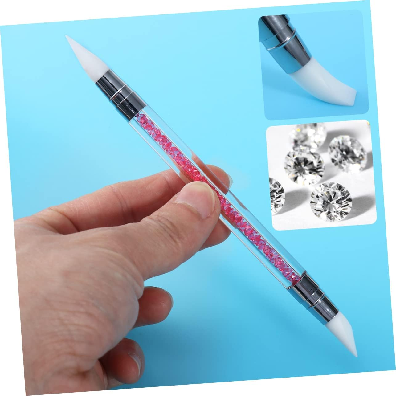 HAMPPLIES 5Pcs Nail Art Engraving Pen Set Acrylic Rhinestone Handle Pointillism Pen for Gel Polish Nail Art Tools Dotting Tool image number 4