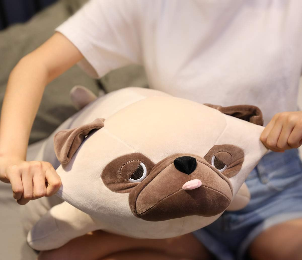 Bulldog Plush Toy, 20" Stuffed Animal Throw Plushie Pillow Doll, Soft Fluffy Puppy Dog Hugging Cushion - Present for Every Age & Occasion image number 5