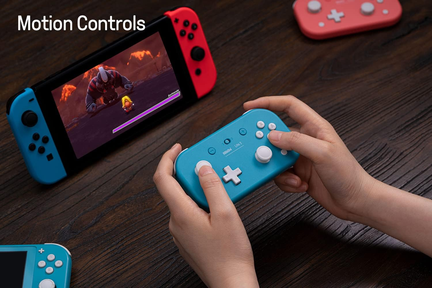 8Bitdo Lite 2 Bluetooth Controller with Motion Controls, Linear Motors Vibration, Joysticks, Triggers and D-Pad, Wireless Gamepad for Switch, Android & Raspberry Pi (Turquoise) image number 5
