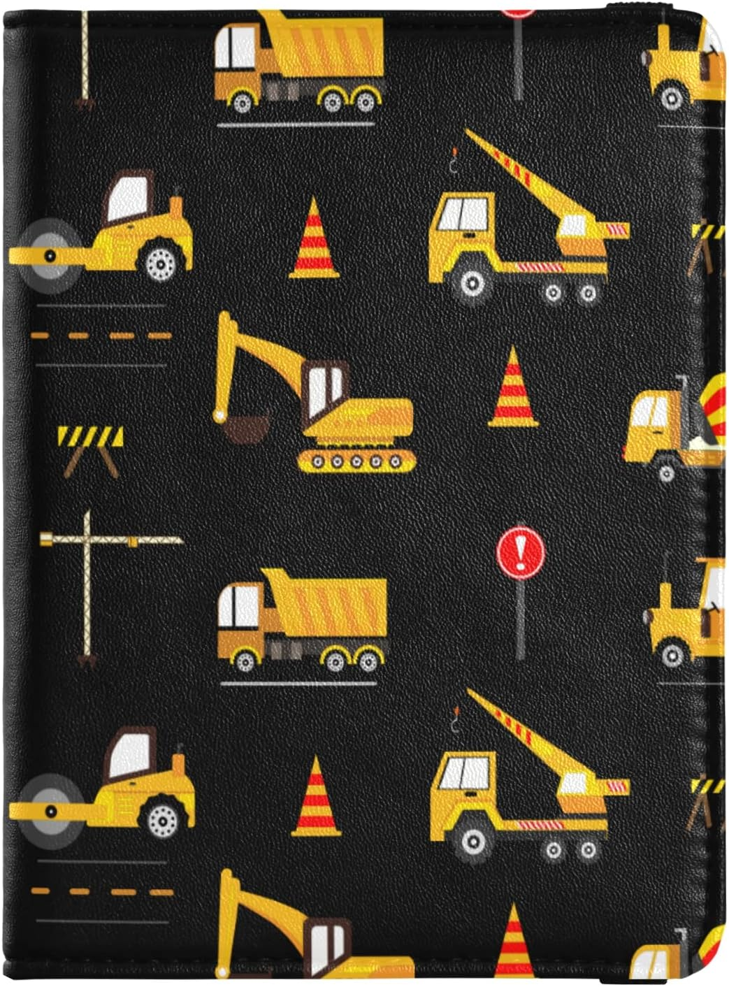 Cute Construction Machinery for Kids Passport Holder Cover Wallet Combo PU Leather Badge ID Vaccine Card Holder Wallet Card Protector for Women Men Cute Construction Machinery for Kids, Multi image number 1