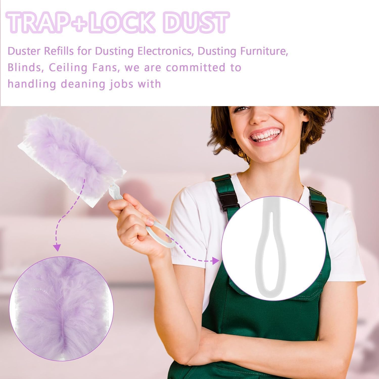 Pack of 30 Dust Magnet Refill Pack with 1 Handle for Swiffer, Duster Refill Pack Duster Set for Cleaning, against Dust, Allergens, Pet Hair (31)