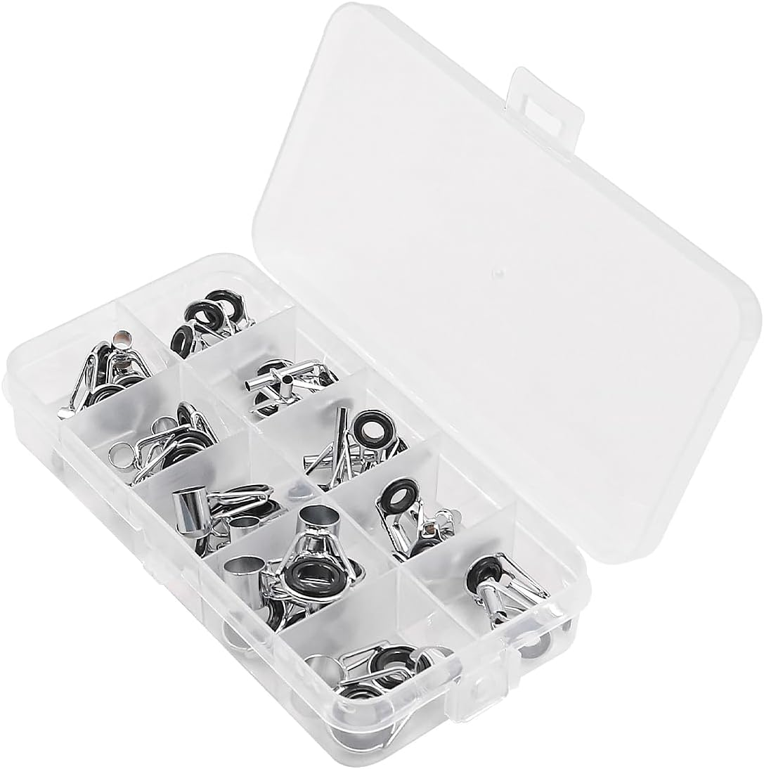 36PCS NUZAMAS Fishing Rod Guide Tip Repair Kit Set Fishing Rod Rings Guide Stainless Steel Fishing Replacement Parts Fishing Ring Accessories Tools image number 5