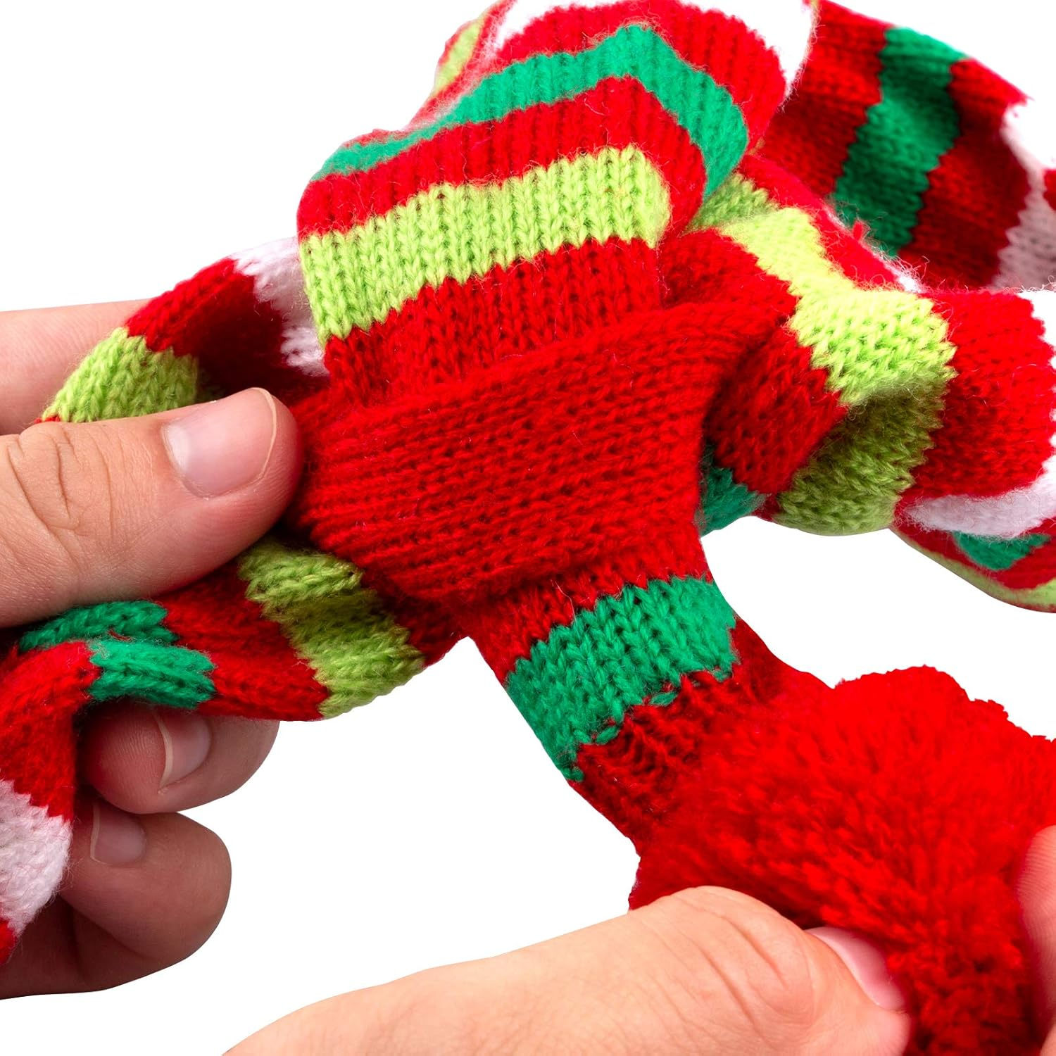 Christmas Pet Dog Scarf Bandana Red-White-Green Striped Knitted Neck Warmer Xmas Holiday Puppy Cat Costume Supplies