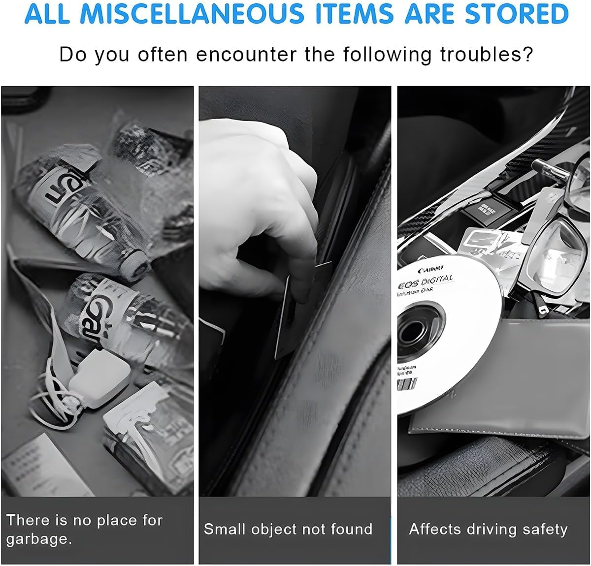 2-Pack Leather Automotive Backseat Hanging Storage Pocket，Seat Back Organizer， Bottle Bag Storage Box Organizer ，Travel Tidy Pouch Pocket，Universal for Most Cars（Black） image number 5