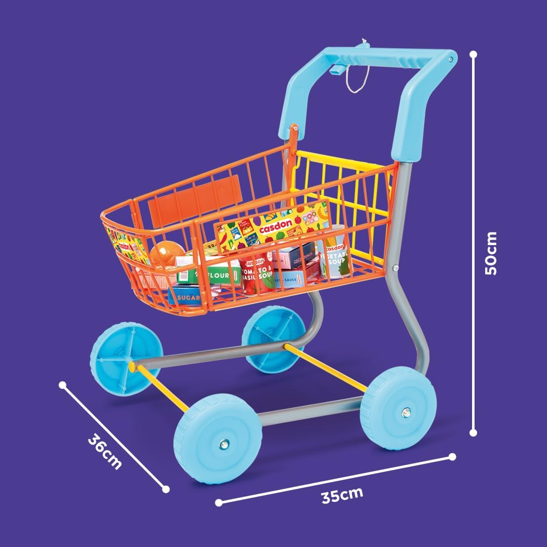 Casdon Shopping Trolley Colourful Toy Shopping Trolley for Children from 3 Years image number 2