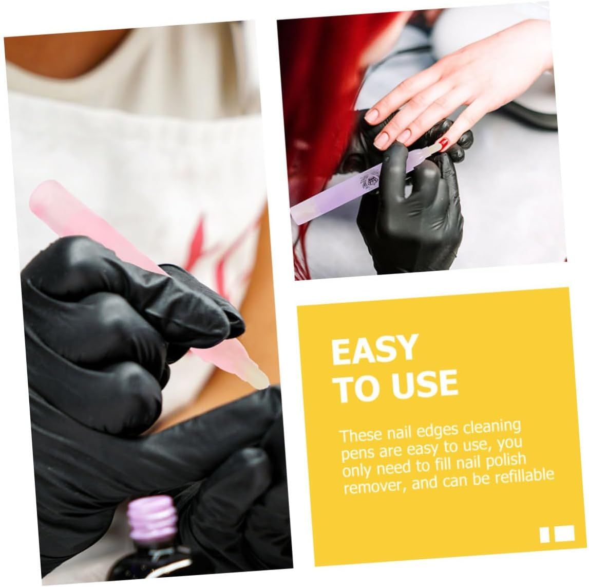 DECHOUS 3Pcs Refillable Nail Polish Corrector Pens for Manicure Smooth Surface Cleanup Skin Friendly Nail Art Tools for Home and Salon Use image number 4