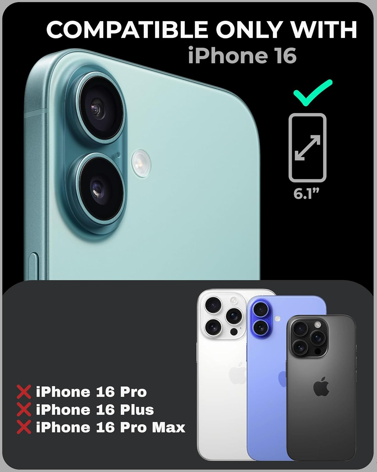 TORU for Iphone 16 Wallet Case with Card Holder, Hidden ID Credit Card Slot Flip Kickstand, Slim Fit Shockproof Heavy Duty Phone Cover with Strap - Green image number 3