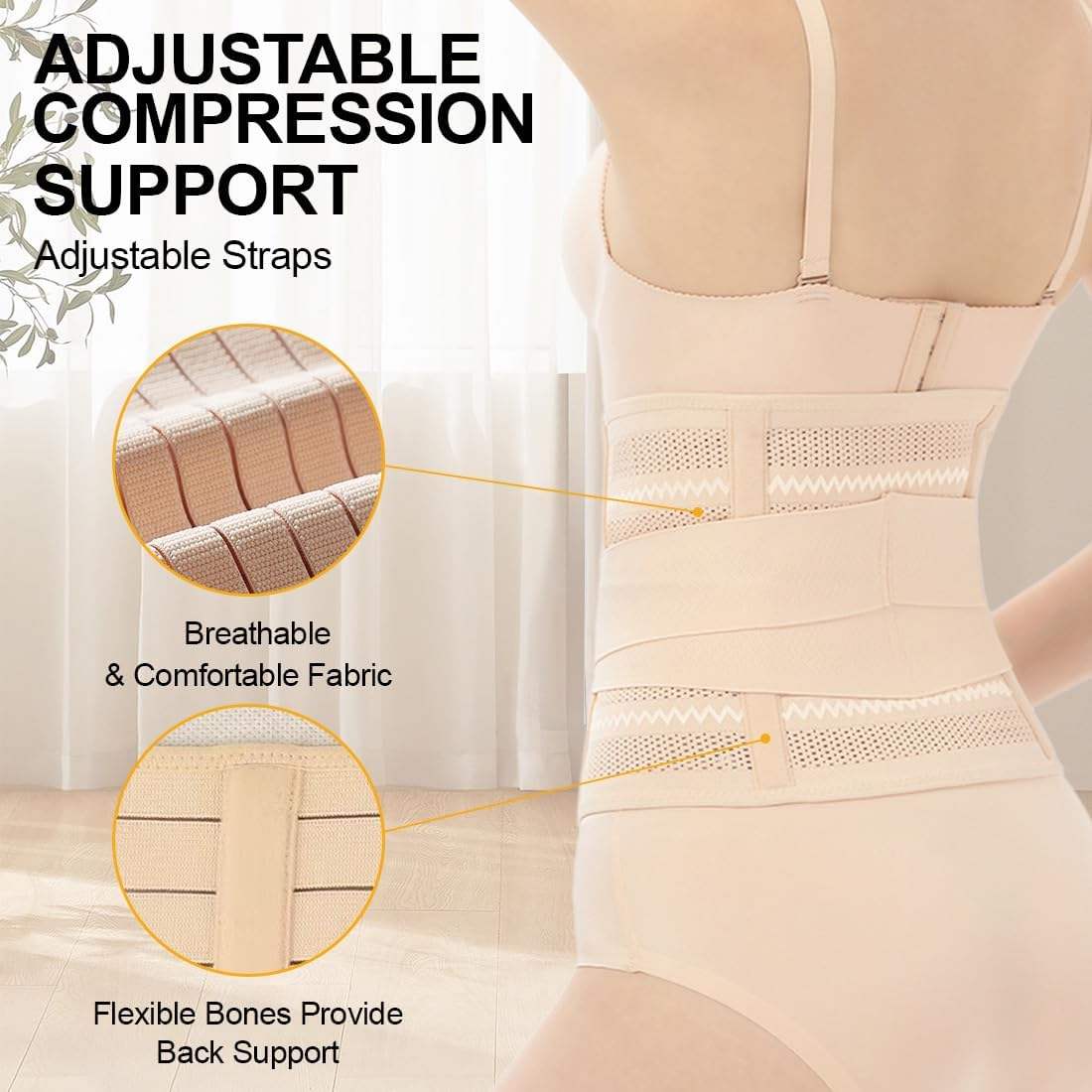 CATOR Postpartum Belly Strap, 3-In-1 Pack for Postpartum Recovery, Postpartum Belly Wrap, Abdominal Band for Pregnancy, Maternity - Belt for Women Body Shaper - Skin Colour image number 1