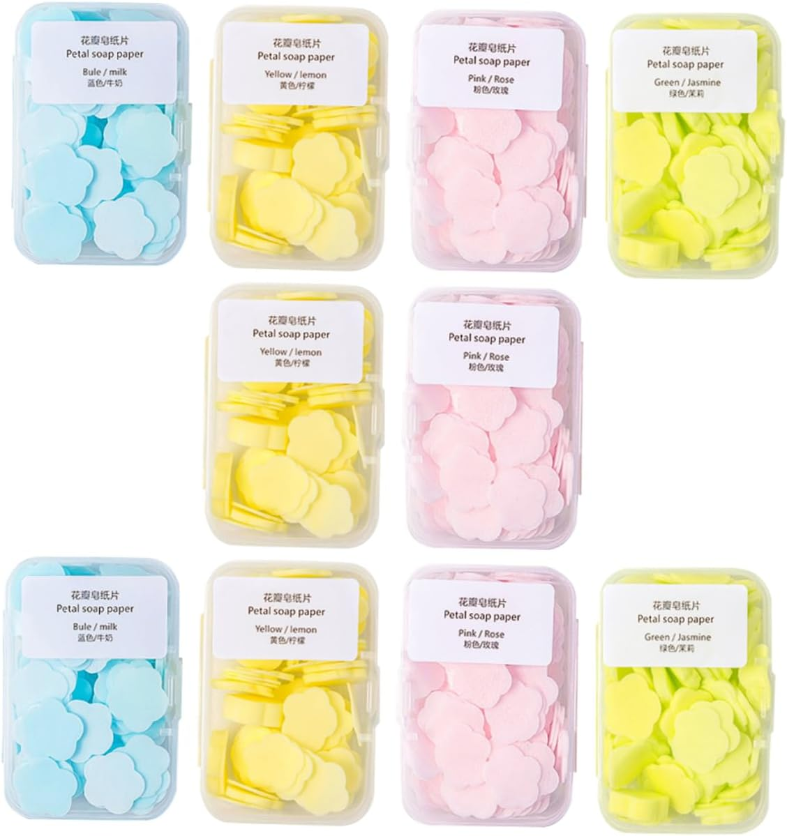 UPKOCH 16 Boxes Portable Disposable Soap Paper Sheets Travel Hand-Washing Soap Flakes in Lemon Milk Rose and Jasmine Scents for Outdoor Use image number 1