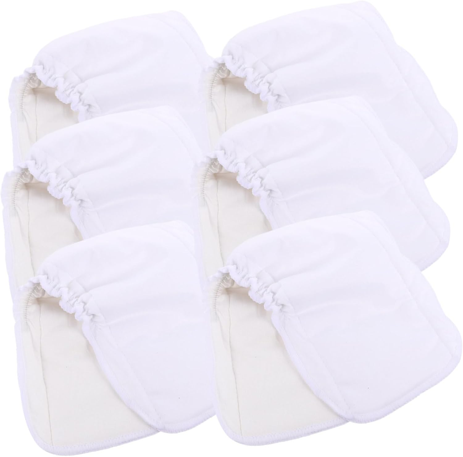Toyvian 6Pcs Bamboo Cotton Diaper Inserts Washable Reusable Diaper Liners Thick Bamboo Fiber for Newborn Nappy Booster Pad image number 1