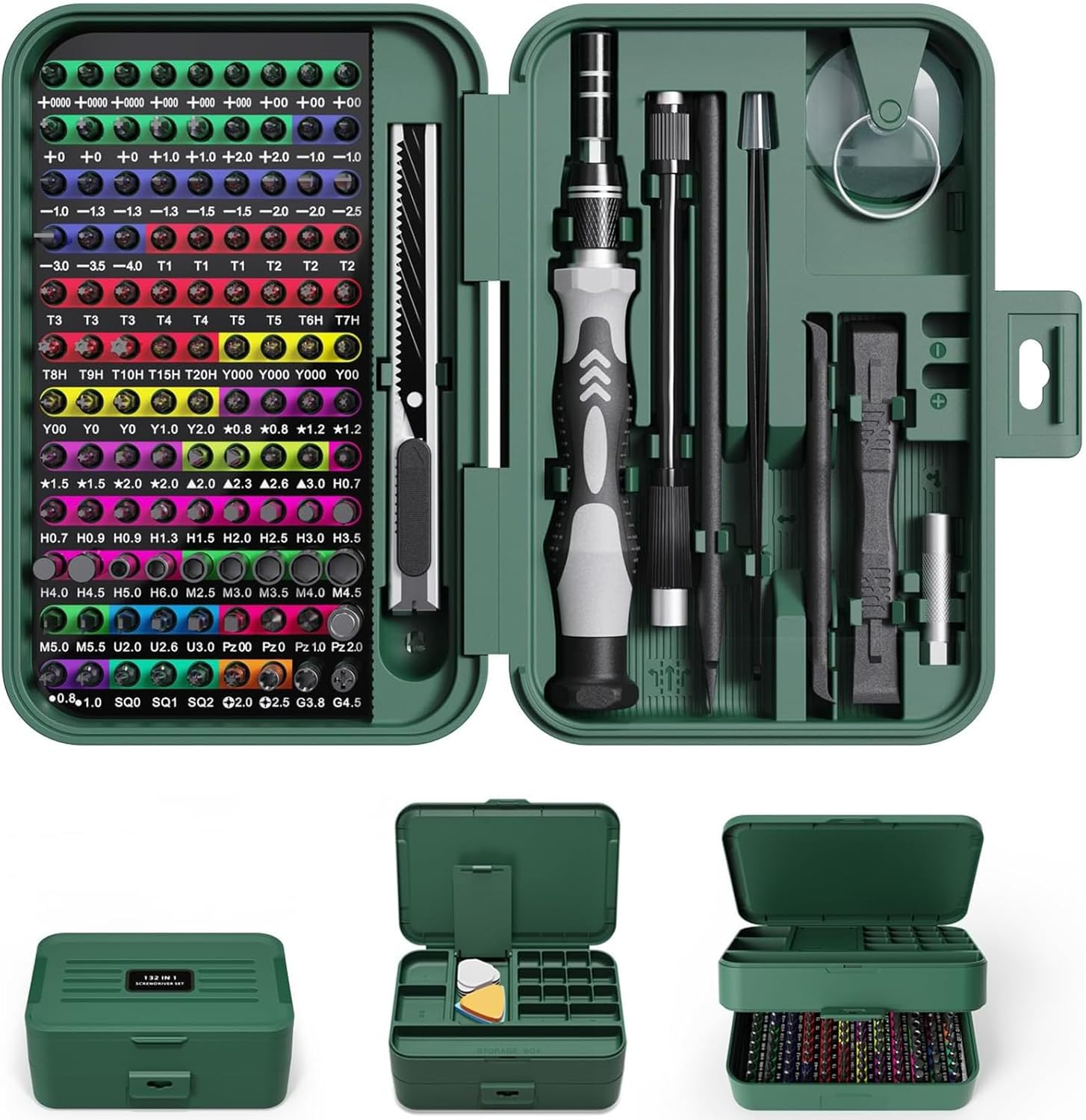 YIHFTE Precision Screwdriver Sets 132-Piece with 108 Magnetic Drill Bit Set Repair Tool for Computer, Laptop, Phone, PC, Tablet, Watch, Game Console image number 2