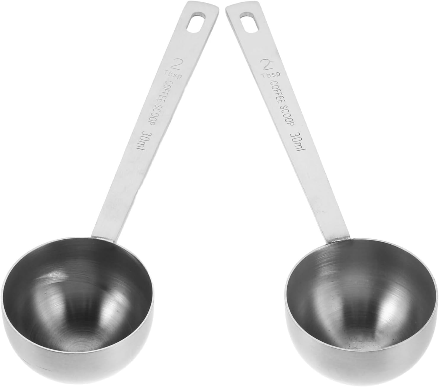 DINHEAROM Stainless Steel Coffee Measuring Scoop 30Ml Food Grade Metal Coffee Scoop for Loose Tea Protein Powder Baking Kitchen 2Pcs Home Use image number 4