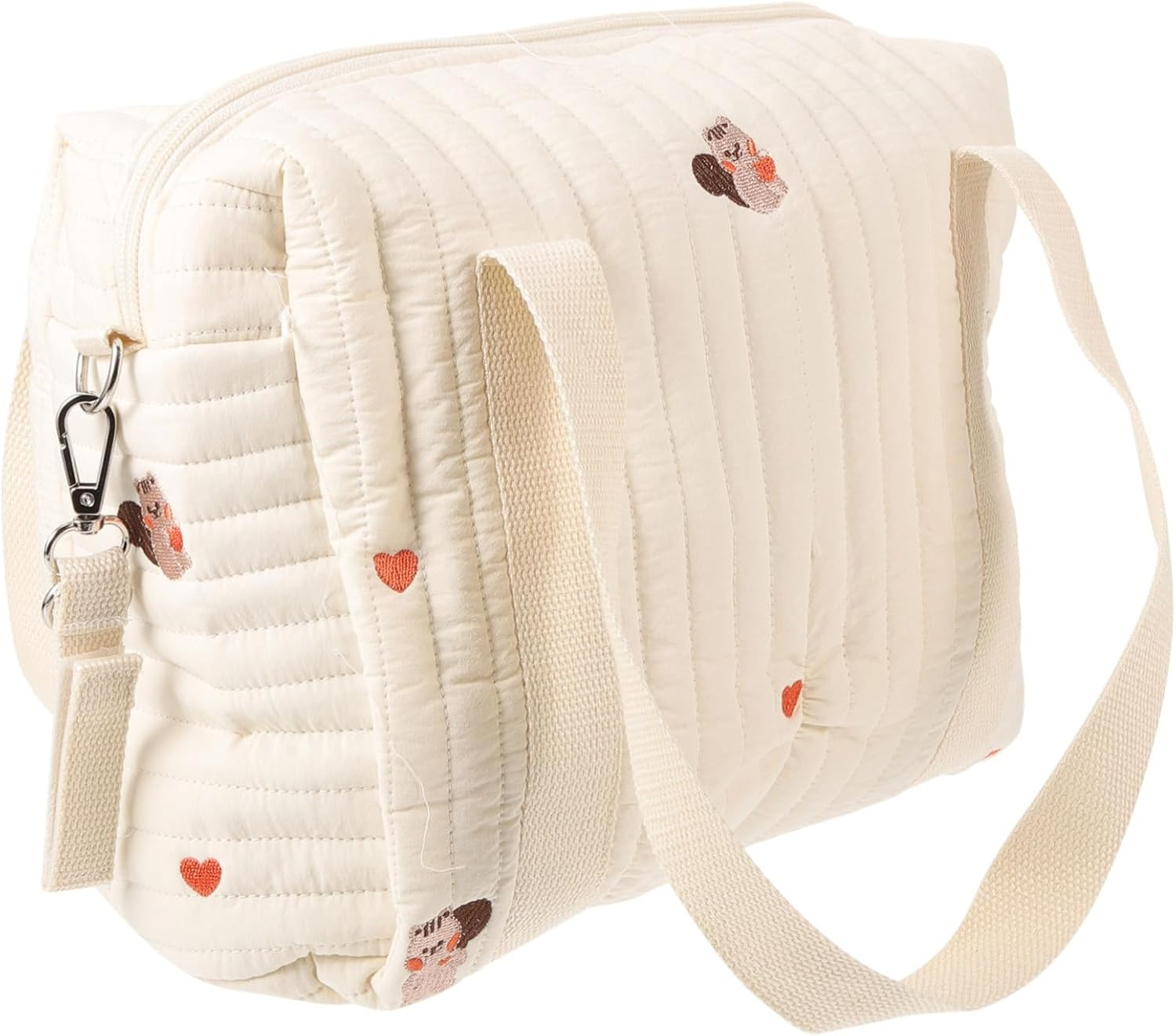 Compact Cotton Diaper Tote Bag Stroller Diaper Bag Double Straps Backpack Medium Size Travel Organizer Outdoor Use image number 2