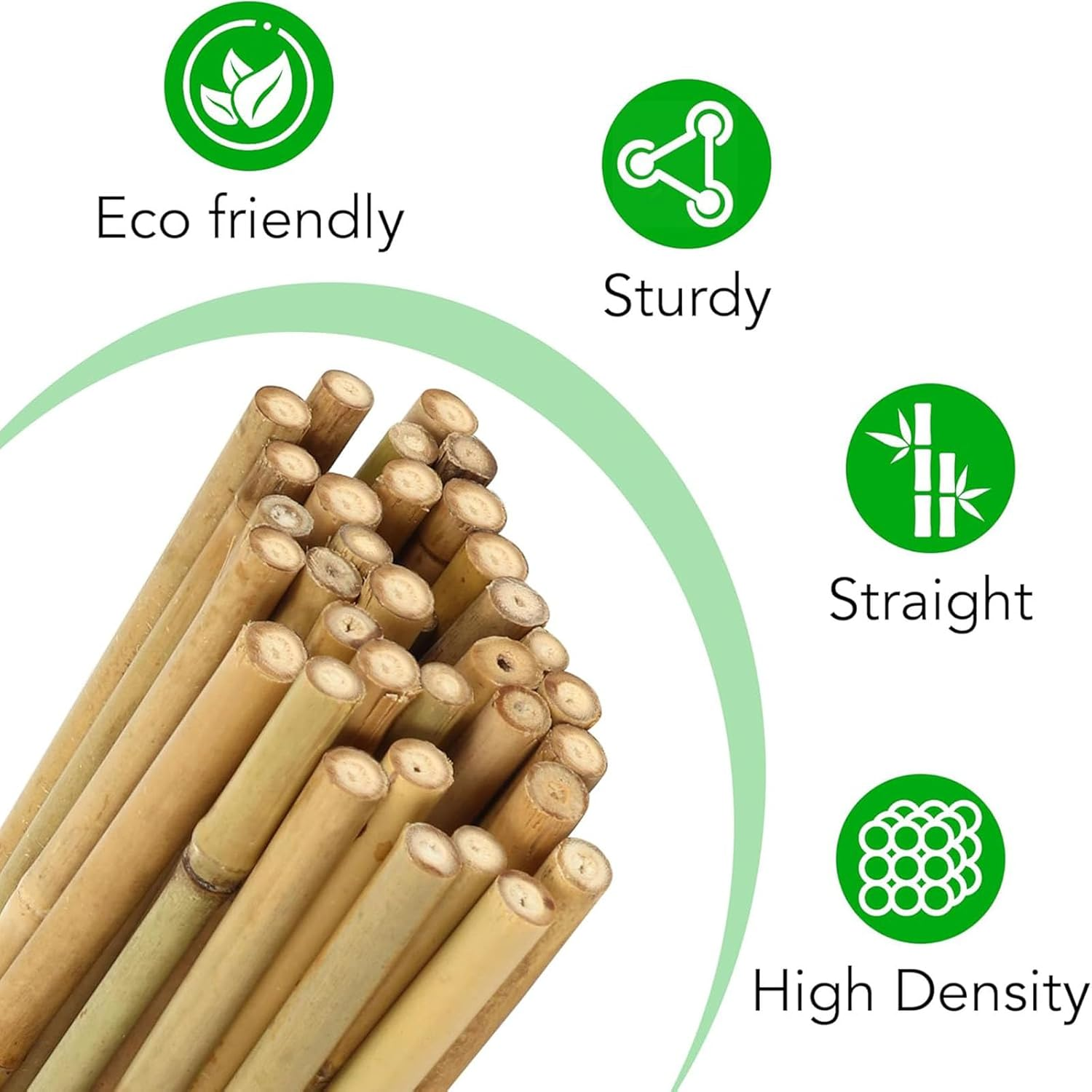 SYGELER Durable Bamboo Stakes for Plant &ndash; 20 Pack of 45CM Sturdy Bamboo Plant Sticks with 20 Twist Ties for Support &ndash; Ideal for Tomatoes, Beans, Flowers, Potted Plants image number 1