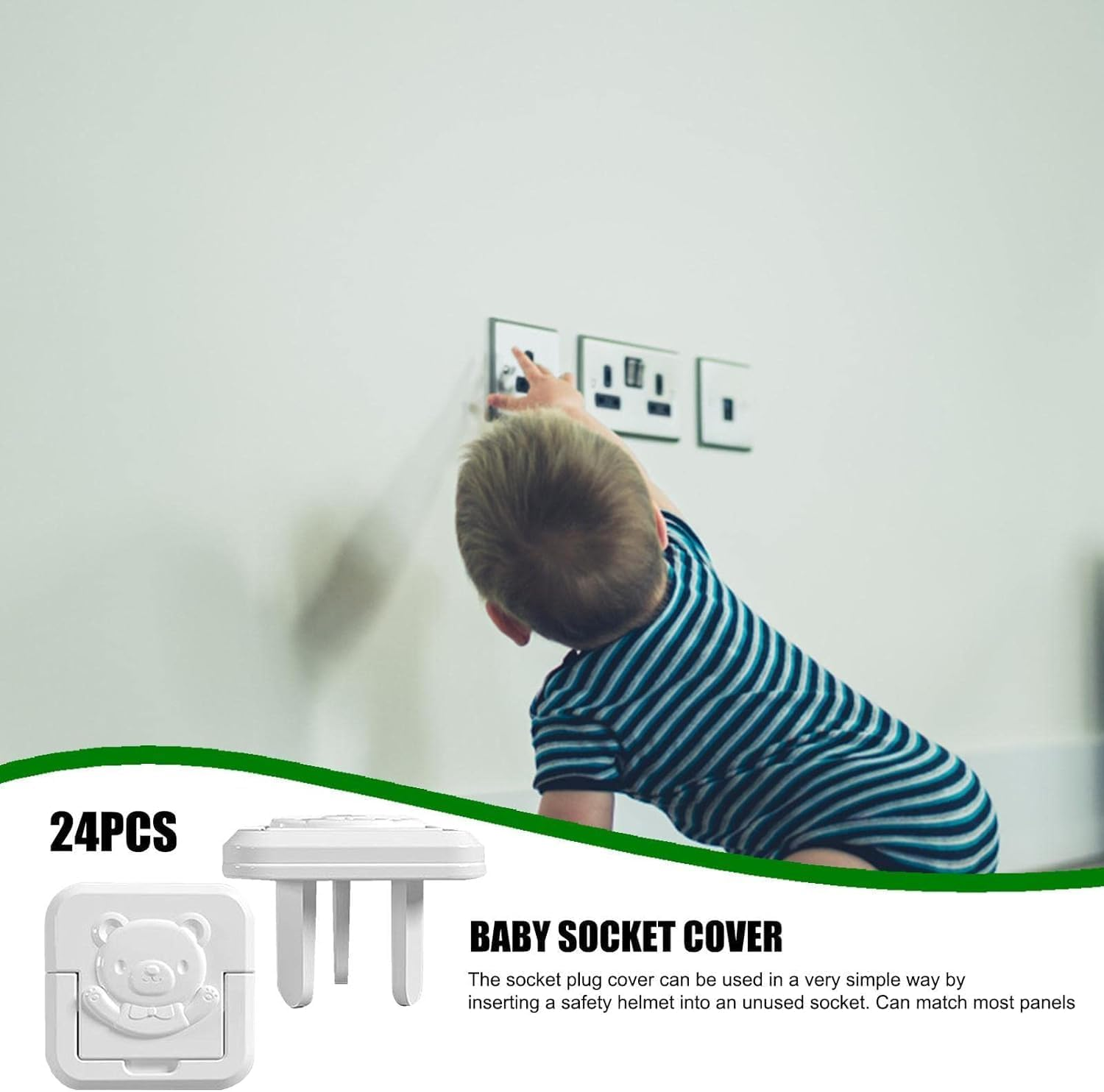 [UPGRADE 2.0] Outlet Covers Baby Proofing with Hidden Handle (24 Packs),Outlet Plug Covers 3-Prong for Baby Safety,Socket Cover Protector Cap to Prevent Your Child from Power Shock Hazard,Aus Standard image number 1