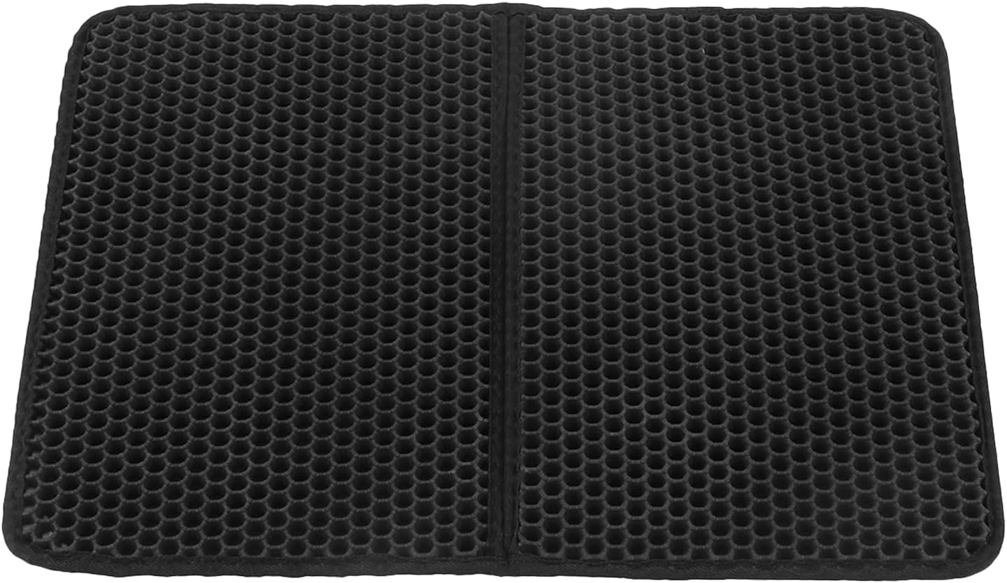 Cat Litter Mat, Double Layer Litter Box Mat,Double Layer Cat Litter Mat Waterproof 3D Holes Prevent Slipping Easy to Clean Cat Litter Trapping Mat image number 4