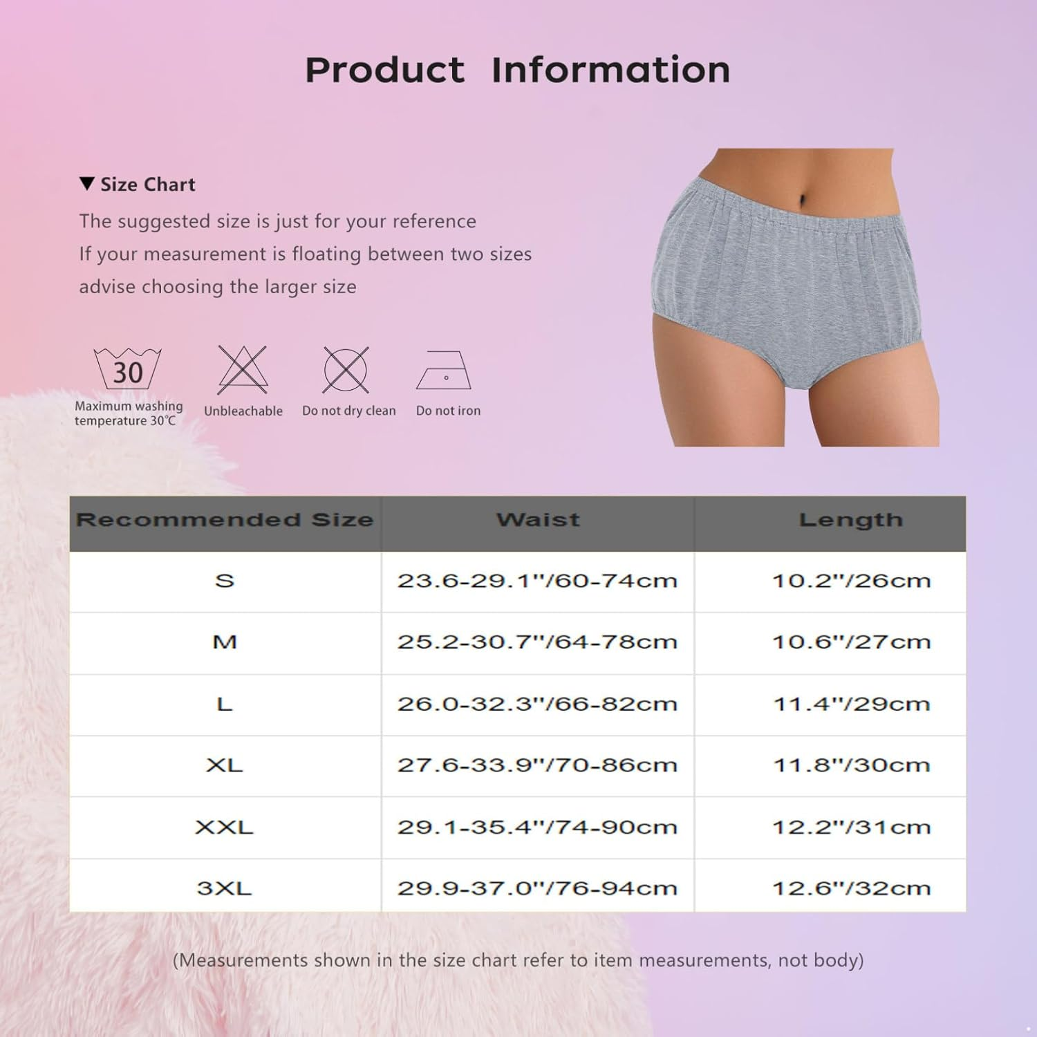 Yeahdor Uwomen Men Adult Unisex Elastic Waistband Underwear Reusable Incontinence Underpants Tear Away Shorts image number 4