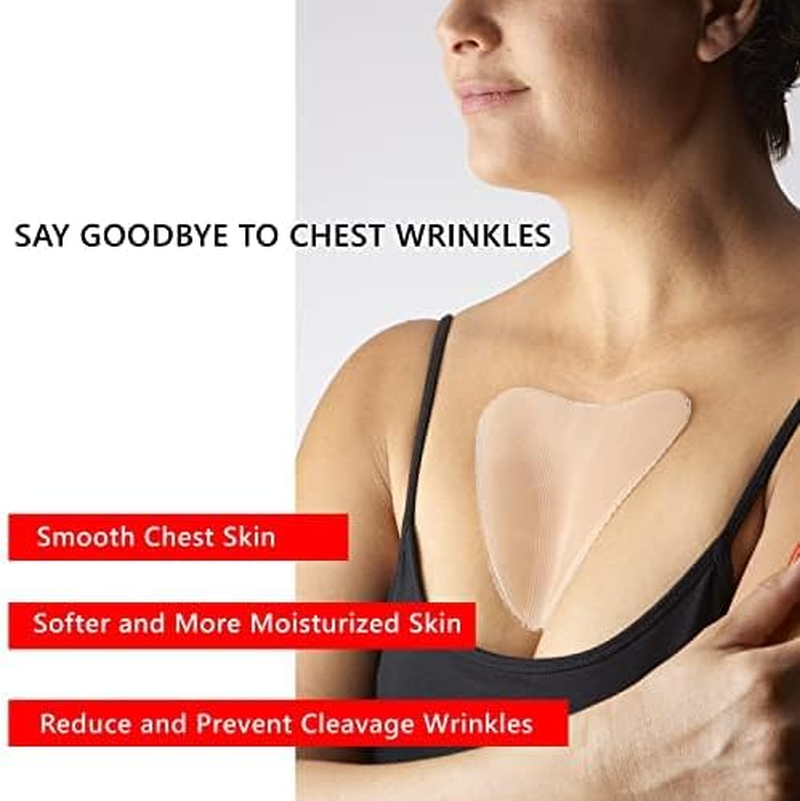 Chest Wrinkle Pads - Pack of 2 Silicone Chest Wrinkle Patches for Cleavage Wrinkle Prevention - Results from 1St Use, Line Repair Patch, Reusable Anti-Aging Stickers image number 4