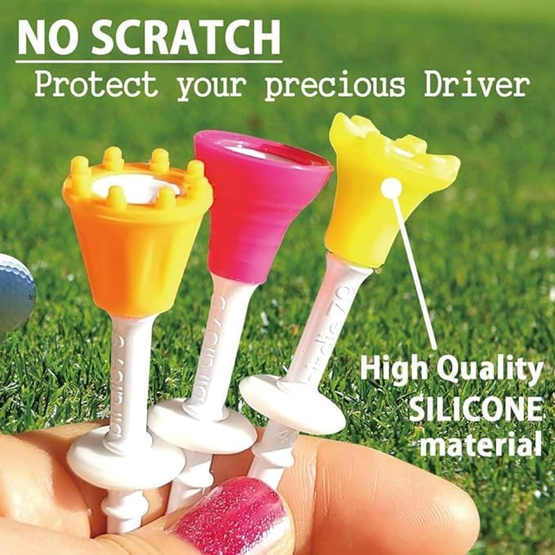 Upgraded Premium Big Head (Silicone) Golf Tees 3-1/4 - Adjustable Height - Consistent Easy Tee up - Tee off Durable - Golf Tee Hanger - 1 Pack