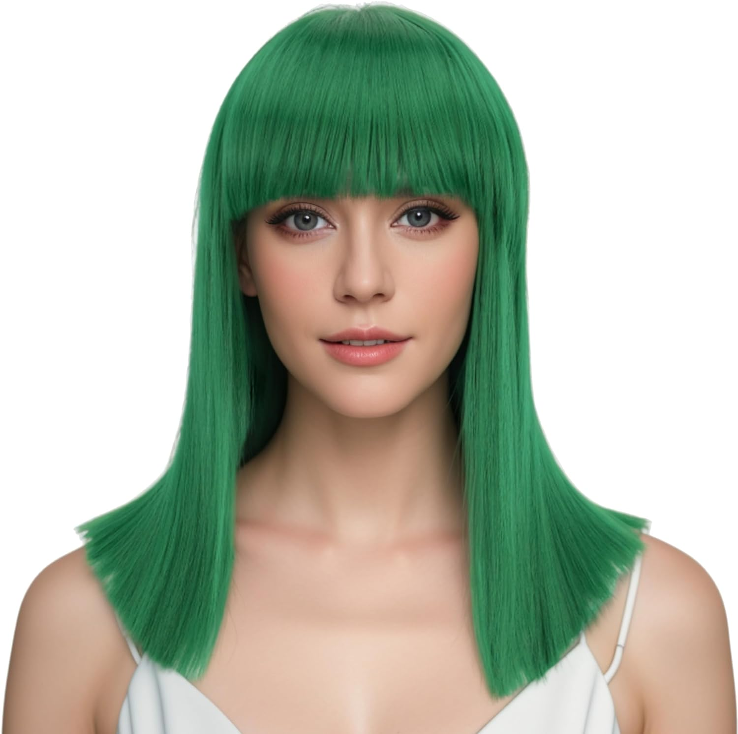 IMISSU Short Natural Cut Hair Cosplay Wig with Straight Bangs Halloween Costume Party Bob Wigs for Women (Purple) image number 6