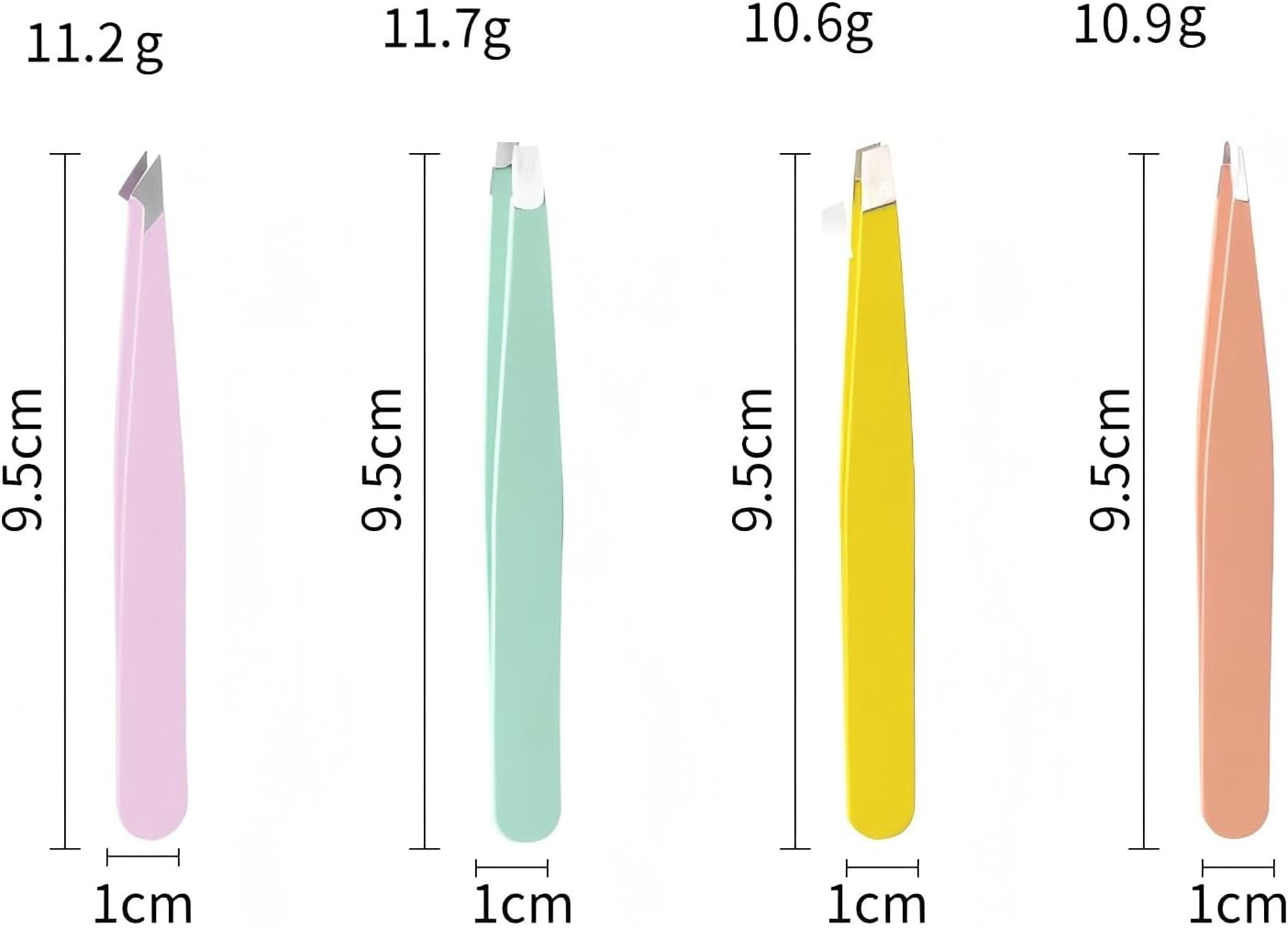 HIGHROCK Eyebrow Tweezers Set, Stainless Steel Slant and Pointed Tips, 4Pcs Precision Hair Removal Tools (Multicolor) image number 3