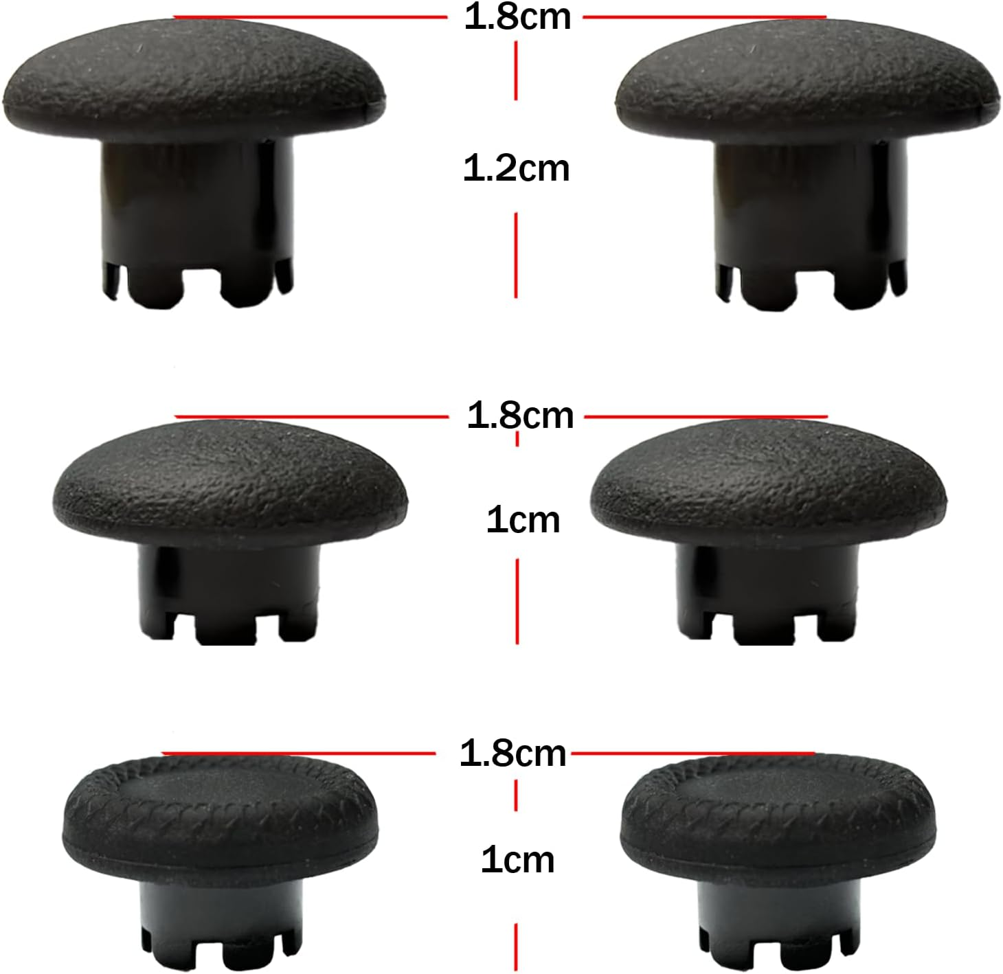 Thumbsticks for PS5 Edge Controller, Thumbsticks Paddles Replacement for PS5 Dualsense Controller, 6 in 1 Accessories Parts for PS5 Dualsense Edge Controller Analog Joystick Repair Kit (Black) image number 6