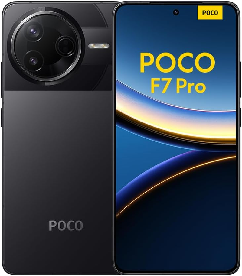 Xiaomi Poco F7 Pro Smartphone, 12+256, Black, 6000Mah Battery, 90W Hypercharge, Hyperai(No Power Adapter Included)