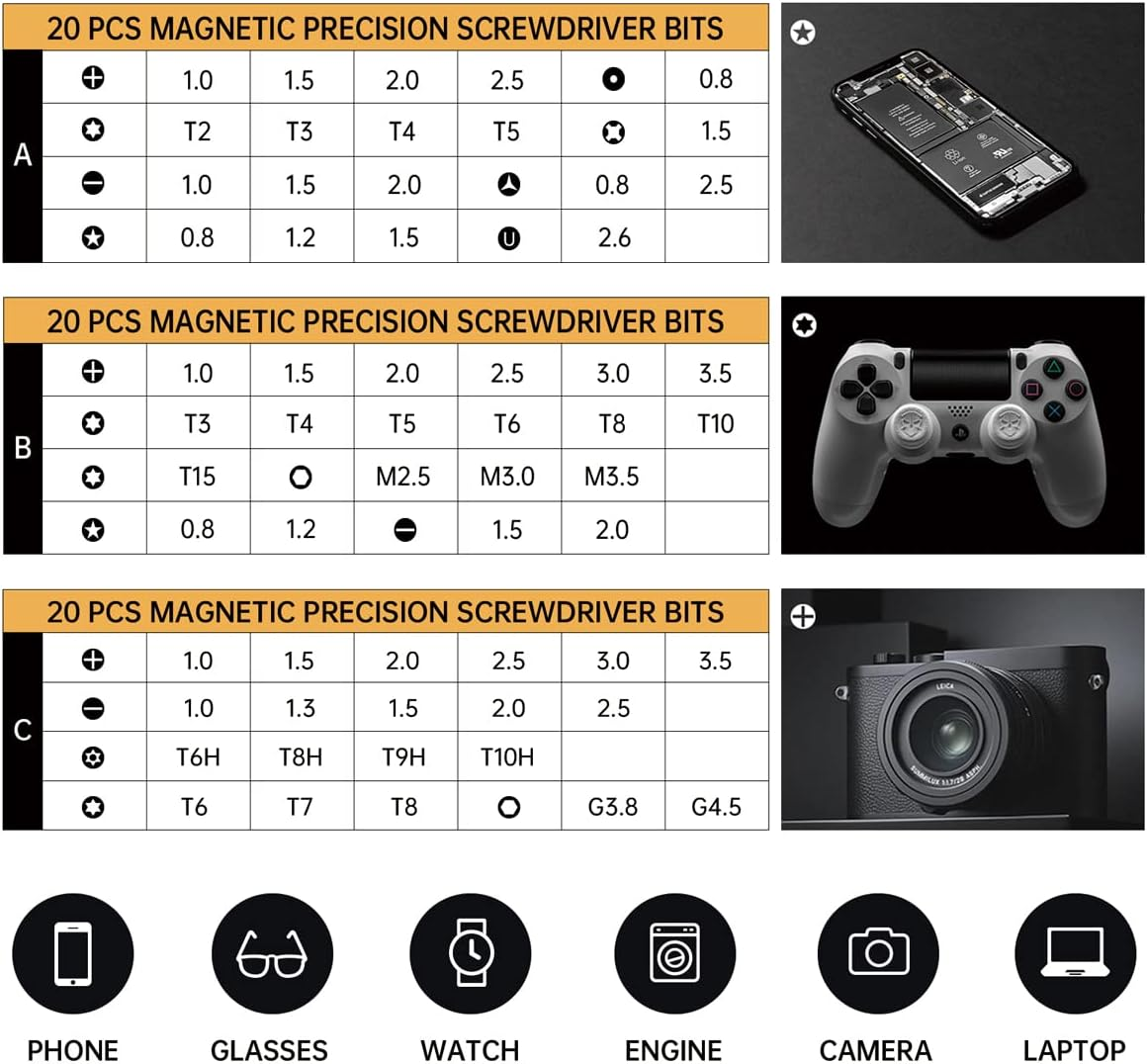 Gear Adjustable Mini Electric Screwdriver,Jakemy Laptop Screwdriver Repair Tool Kit Cordless Torque Power with Light Manual&Automatic Rechargeable for Phone,Consoles,Toys,Ect, (JM-E21A) - Jm-8189B image number 6